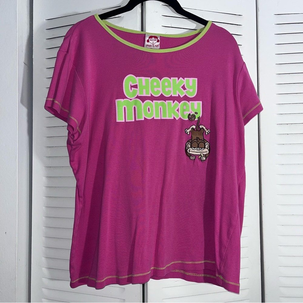 cheeky monkey bimbo 2000s shirt